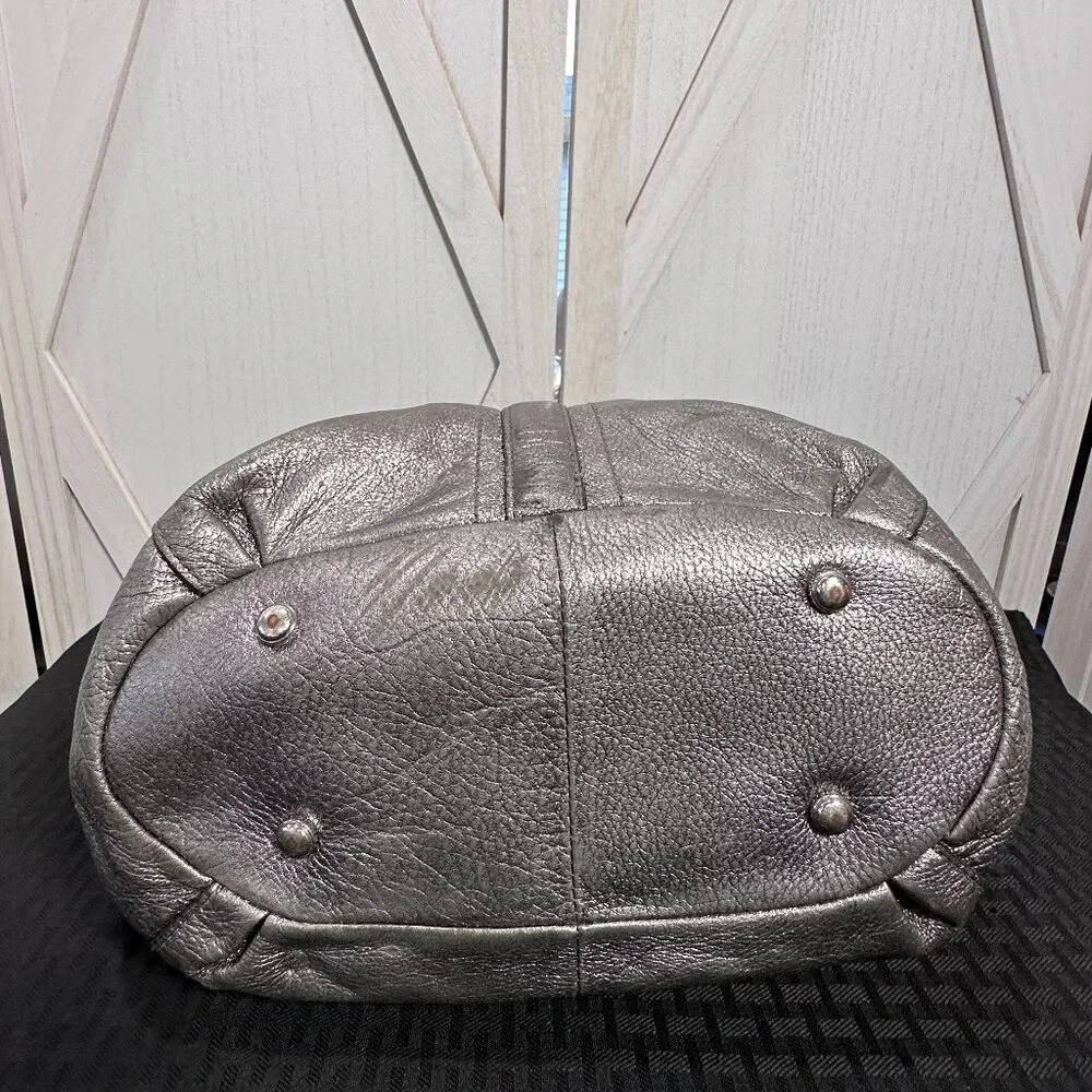 B Makowsky Metallic Pewter Alice Shopper